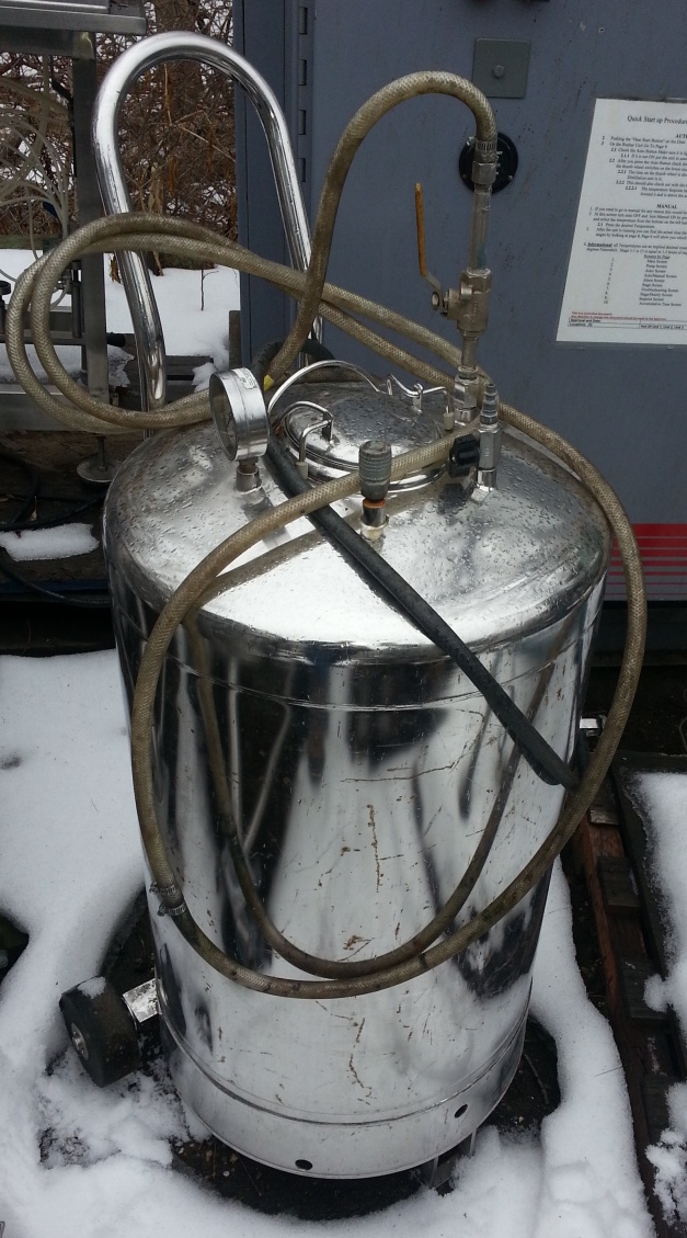 25 Gallon Vertical Portable Pressure Tank, 110 PSI Sanitary  316 Stainless Steel