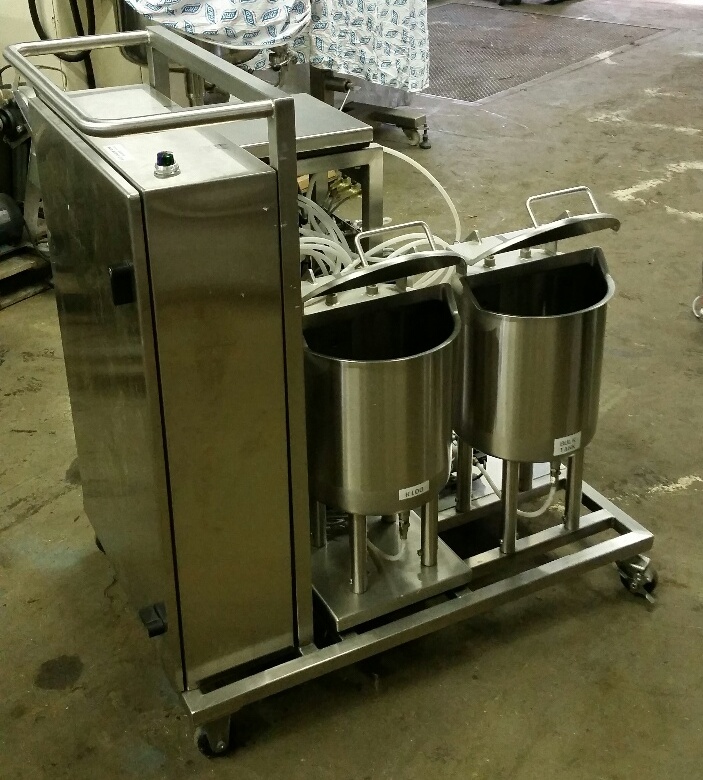 5 Gallon Vertical Tanks, Skid Mounted, Sanitary Stainless Steel